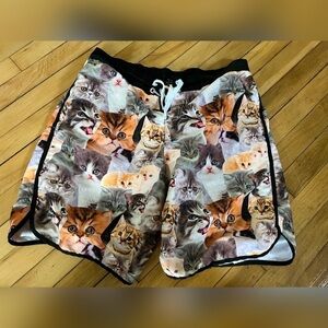 Bioworld Swim Crazy Cats Bathing Suit Mens Board Shorts